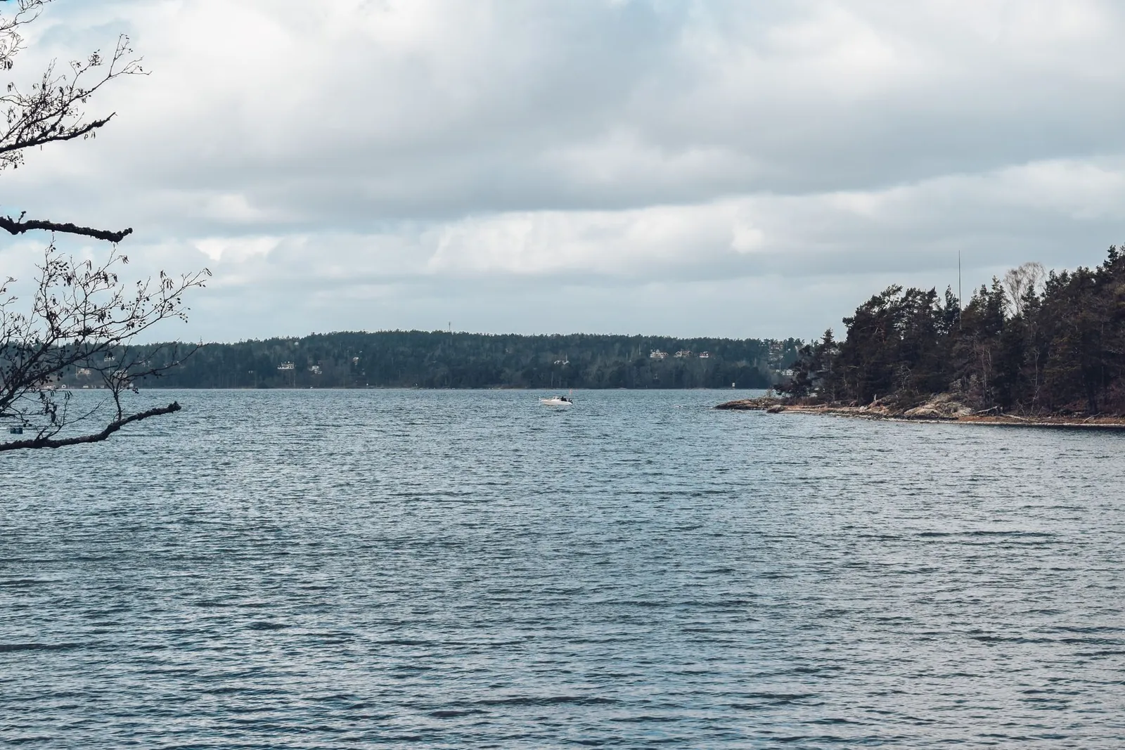 Lugnt vatten och skogsklädda öar i Stockholms skärgård